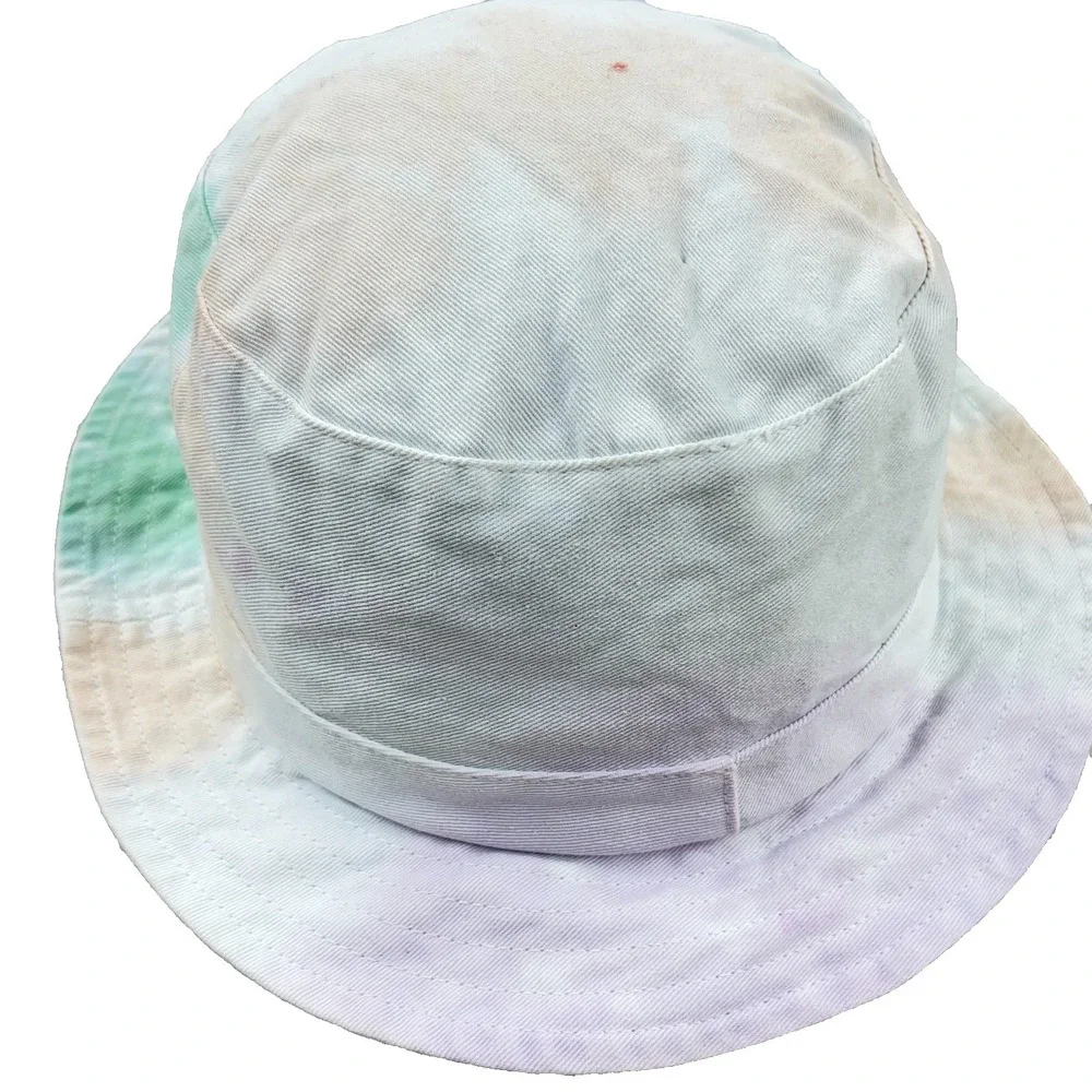 Adidas Bucket Hat Cap Green Blue Tie Dye Black Spell Out Rainbow Adult Fishing